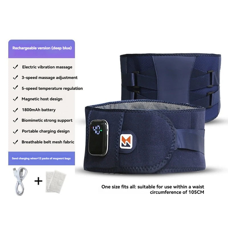 Wireless Heating Vibration Massage Belt Steel Plate Support Lumbar