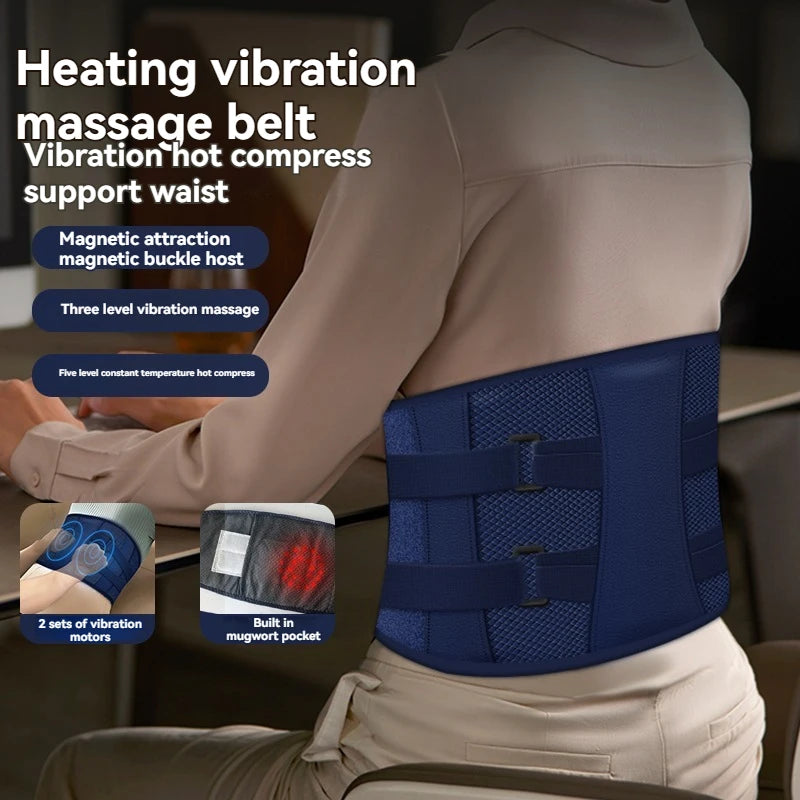 Wireless Heating Vibration Massage Belt Steel Plate Support Lumbar
