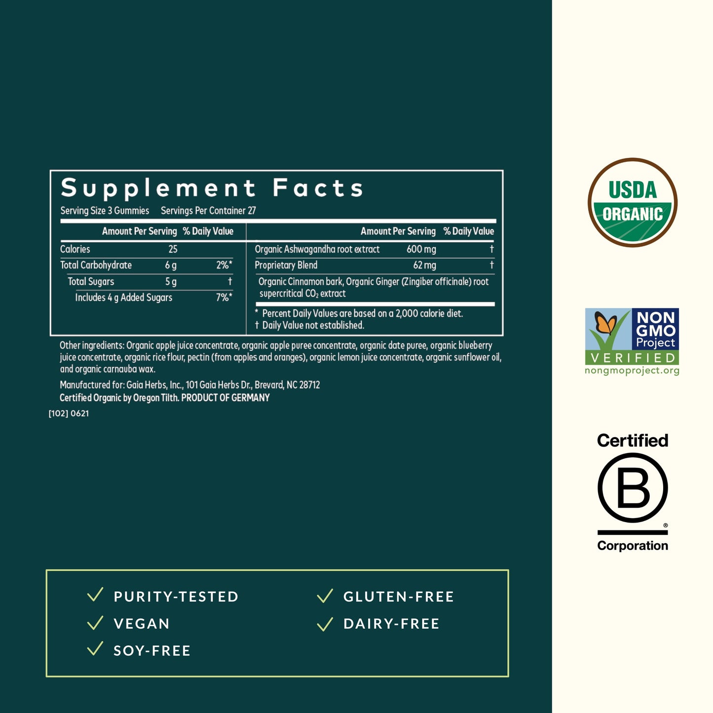 Organic Ashwagandha Gummies, 81 CT