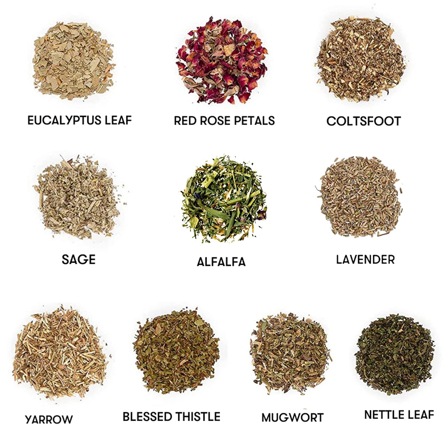 Holy Santo Organic Dried Herbs for Witchcraft - 10 Essential Herbs with Crystal Spoon in Beginner Kit - Ideal for Wiccan Supplies and Gifts