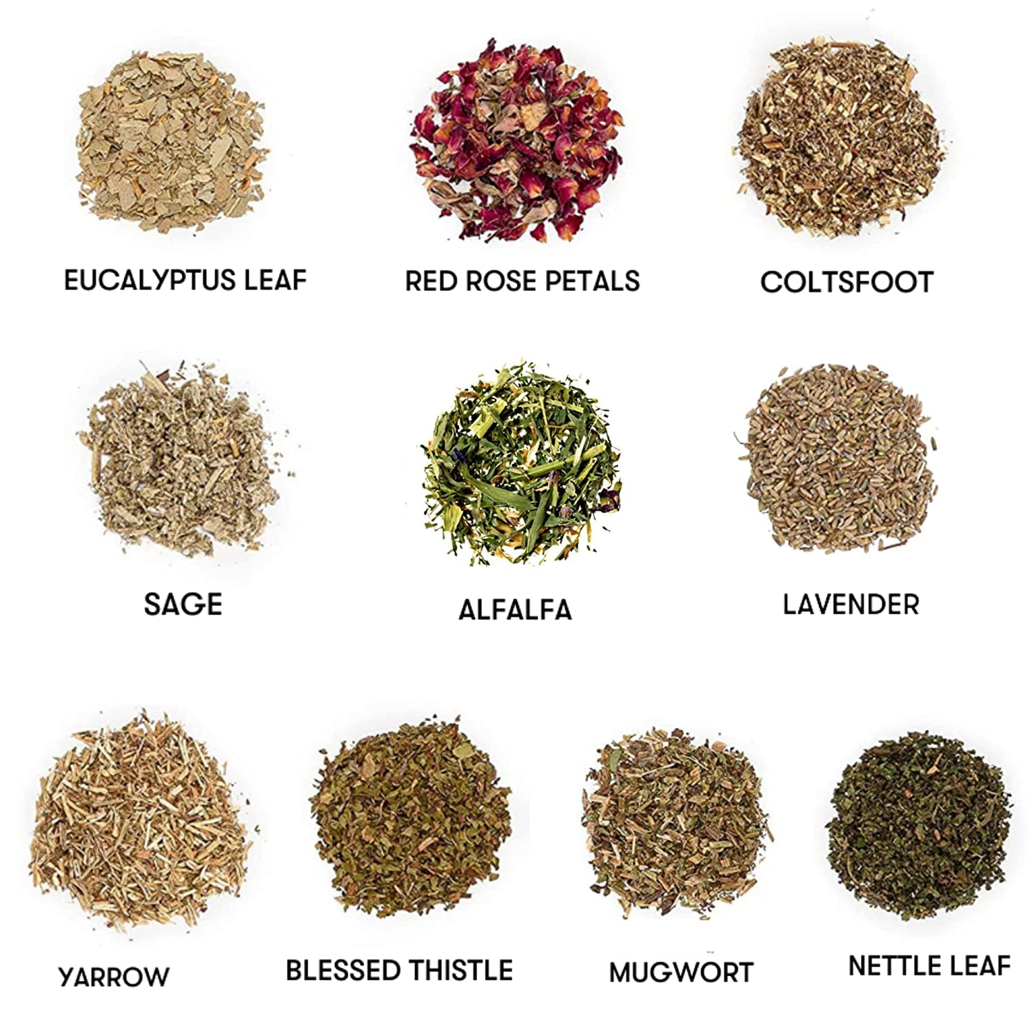 Holy Santo Organic Dried Herbs for Witchcraft - 10 Essential Herbs with Crystal Spoon in Beginner Kit - Ideal for Wiccan Supplies and Gifts