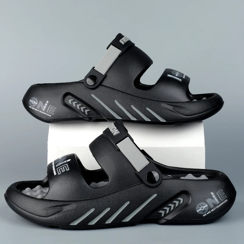 Summer New Men's Massage Slippers Outdoor Sandals Beach Comfortable Soft Slides Indoor Casual Shoes Men Sandals Big Size 47 48