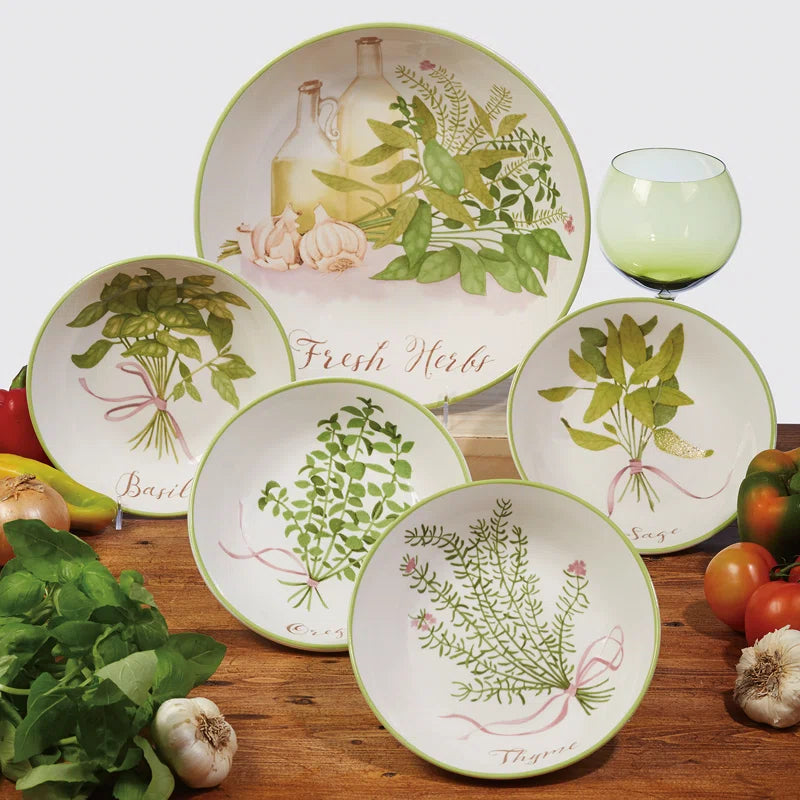 Fresh Herbs Pasta Bowl Set