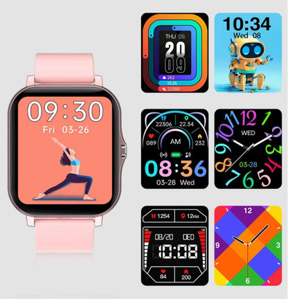 Smart Fitness Tracker Watch for Android/iOS - IP68 Waterproof, Heart Rate and Blood Oxygen Monitoring, Sleep Tracking, 8 Sports Modes, Breath Training, Weather Updates - 1.69-Inch Display for Men and Women (Black)