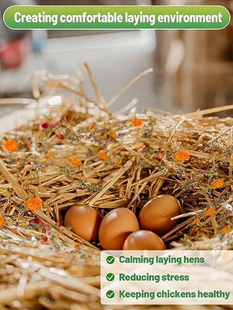Chicken Nesting Herbs - 7 Oz Natural Nesting Box Herbs in 6 Dried Flower & He...