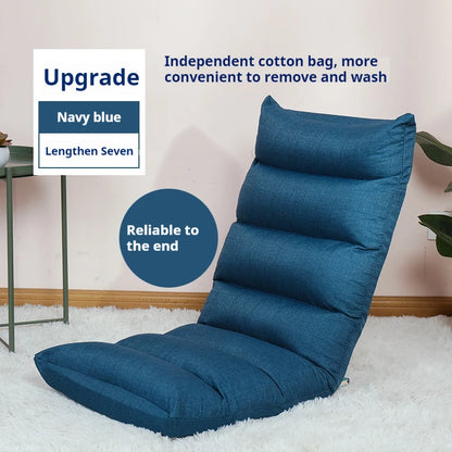 Foldable Floor Sofa Portable Lazy Chair Thickened Backrest Tatami Meditation Seat Single Floor Recliner for Home Bedroom Camping