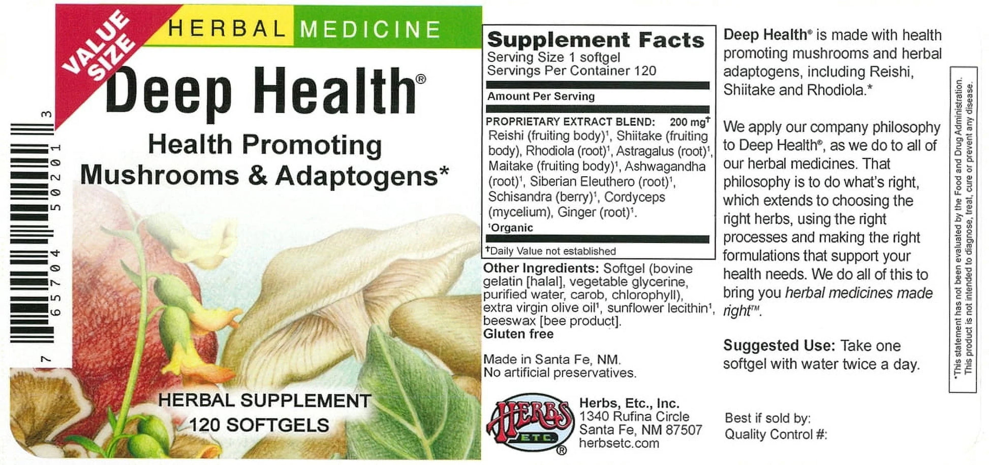 DEEP HEALTH 120 CT. HERBS ETC