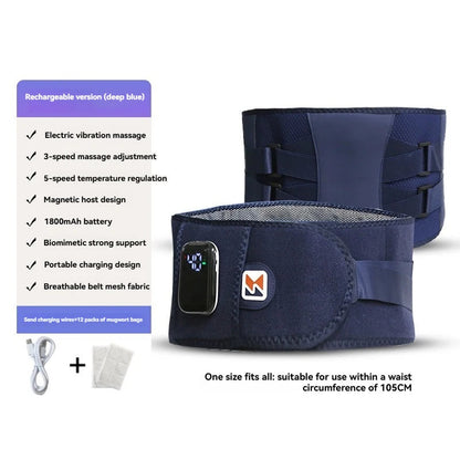 Wireless Heating Vibration Massage Belt Steel Plate Support Lumbar