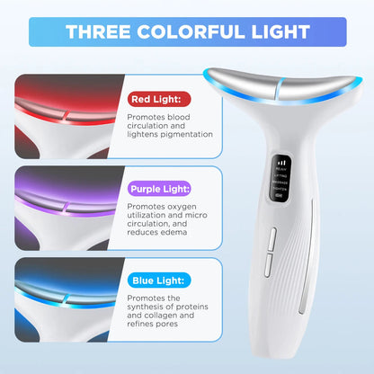 LED Neck Beauty Device EMS Facial Lifting Firming Massage Beauty