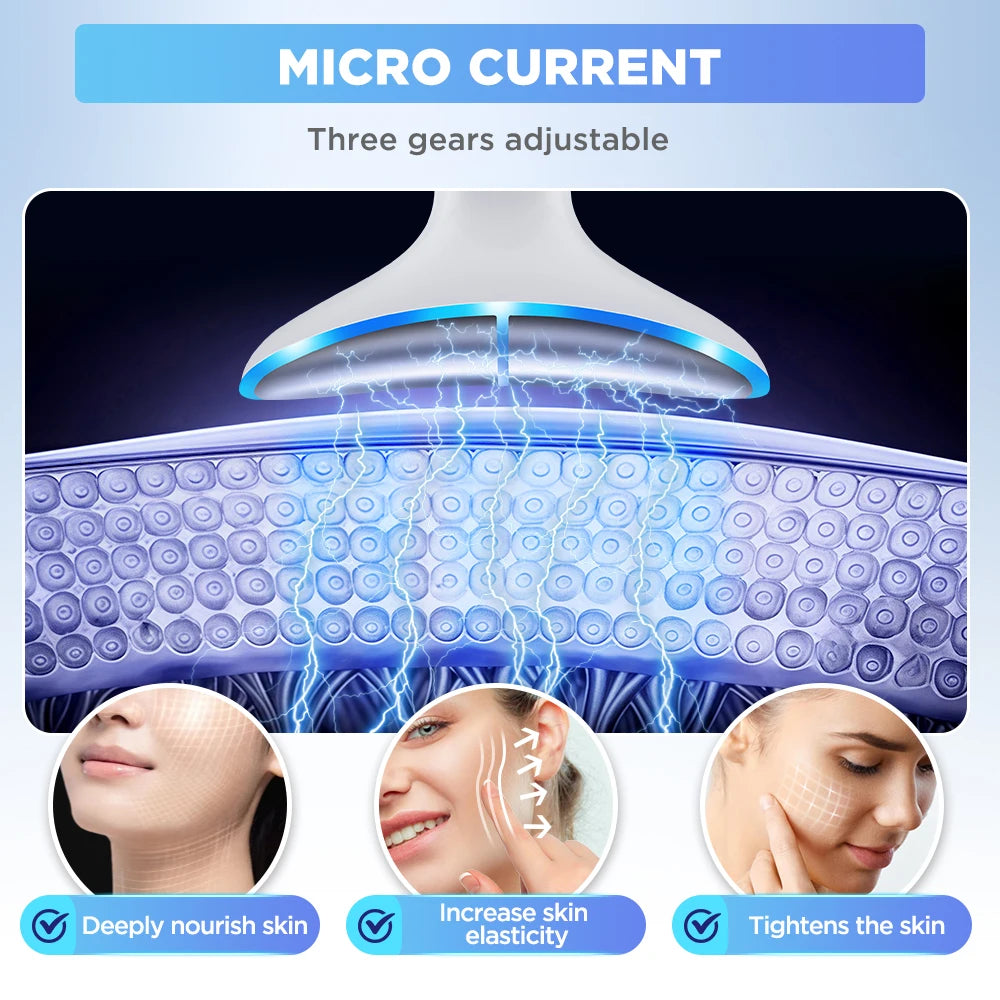 LED Neck Beauty Device EMS Facial Lifting Firming Massage Beauty
