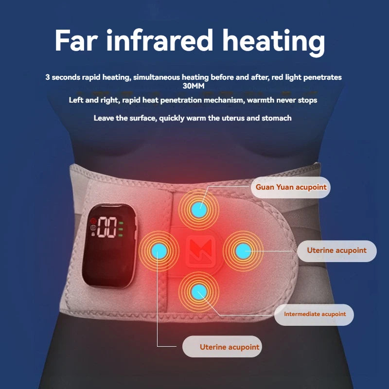 Wireless Heating Vibration Massage Belt Steel Plate Support Lumbar
