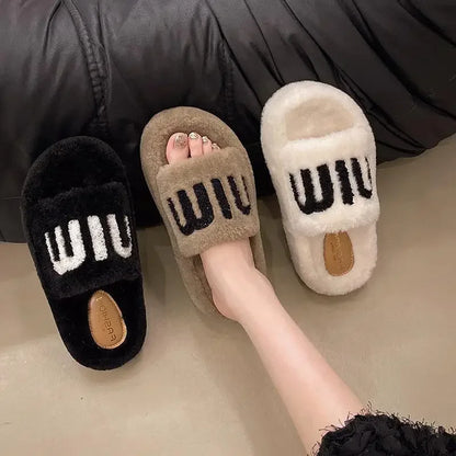 Slippers Women Summer Rubber Flip Flops Med Platform Room Shoes Slides Fashion Fur Sliders Flock Pantofle Hawaiian Massage Luxur