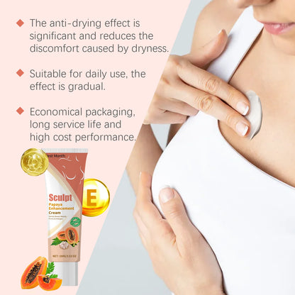 Papaya Firming Enhancement Cream, Gently Nourishes and Lifts the Skin, Tightens and Massages the Chest Care