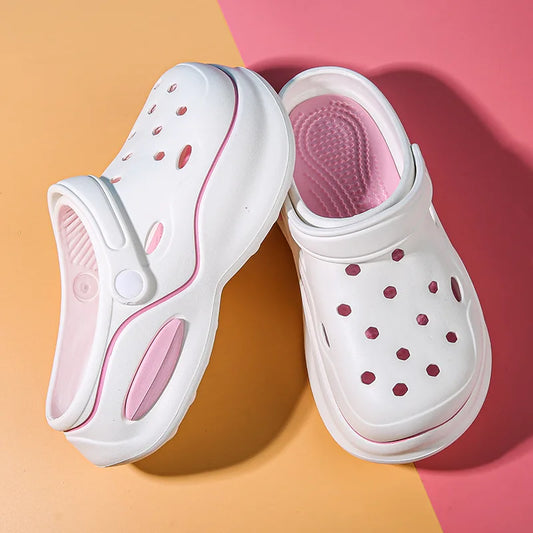Summer Women Slippers 5cm Platform Clogs Outdoor Pantshoes Beach Sandals Massage Indoor Home Slides Flip Flops Bathroom Shoes
