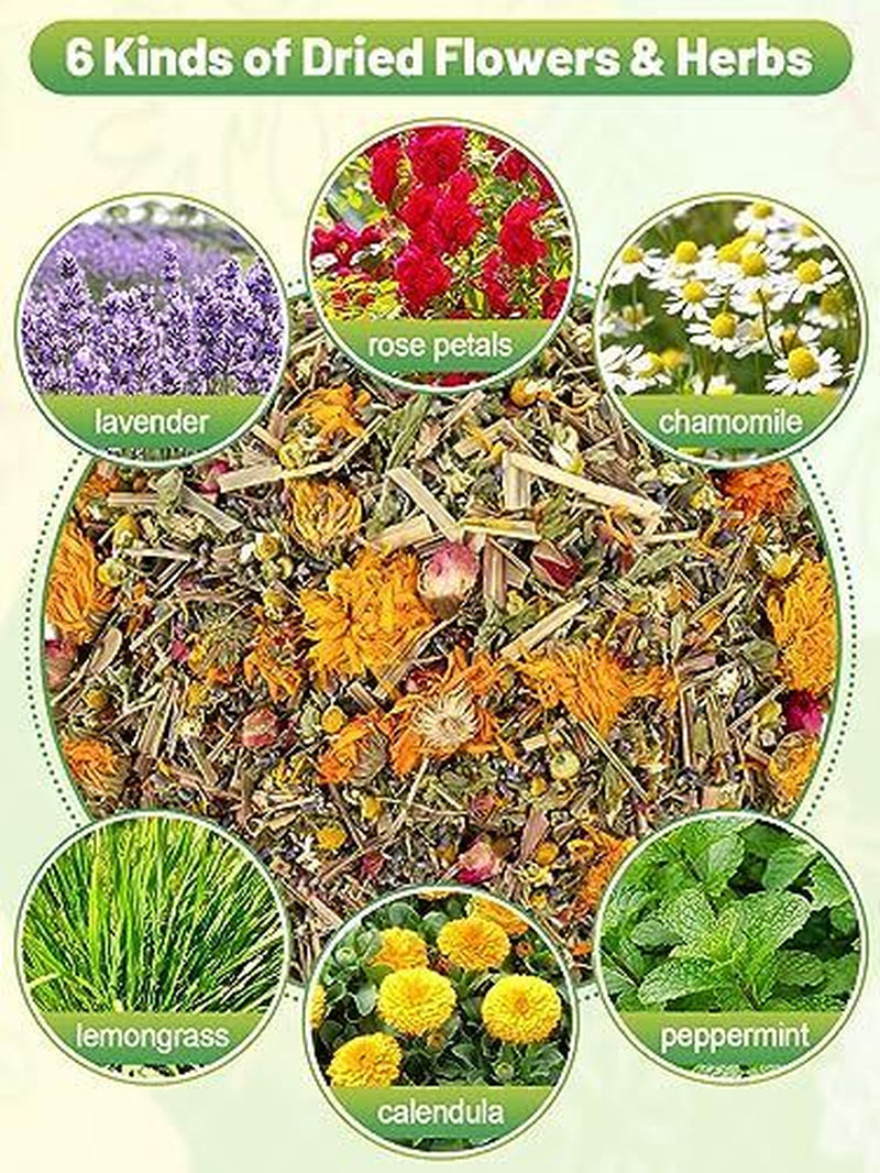 Chicken Nesting Herbs - 7 Oz Natural Nesting Box Herbs in 6 Dried Flower & He...