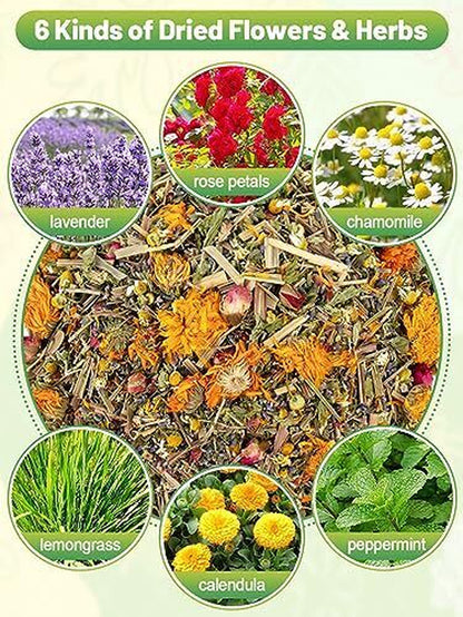 Chicken Nesting Herbs - 7 Oz Natural Nesting Box Herbs in 6 Dried Flower & He...