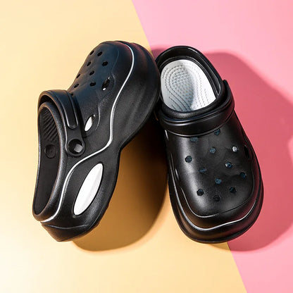 Summer Women Slippers 5cm Platform Clogs Outdoor Pantshoes Beach Sandals Massage Indoor Home Slides Flip Flops Bathroom Shoes