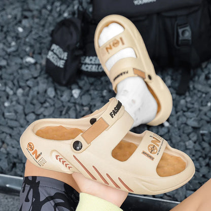 Summer New Men's Massage Slippers Outdoor Sandals Beach Comfortable Soft Slides Indoor Casual Shoes Men Sandals Big Size 47 48