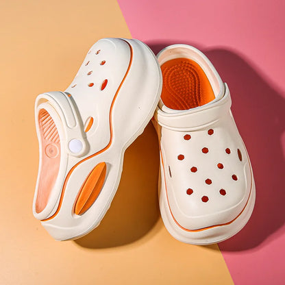 Summer Women Slippers 5cm Platform Clogs Outdoor Pantshoes Beach Sandals Massage Indoor Home Slides Flip Flops Bathroom Shoes