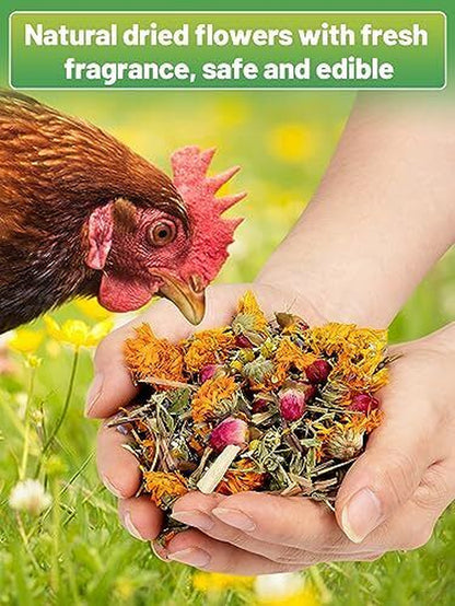 Chicken Nesting Herbs - 7 Oz Natural Nesting Box Herbs in 6 Dried Flower & He...