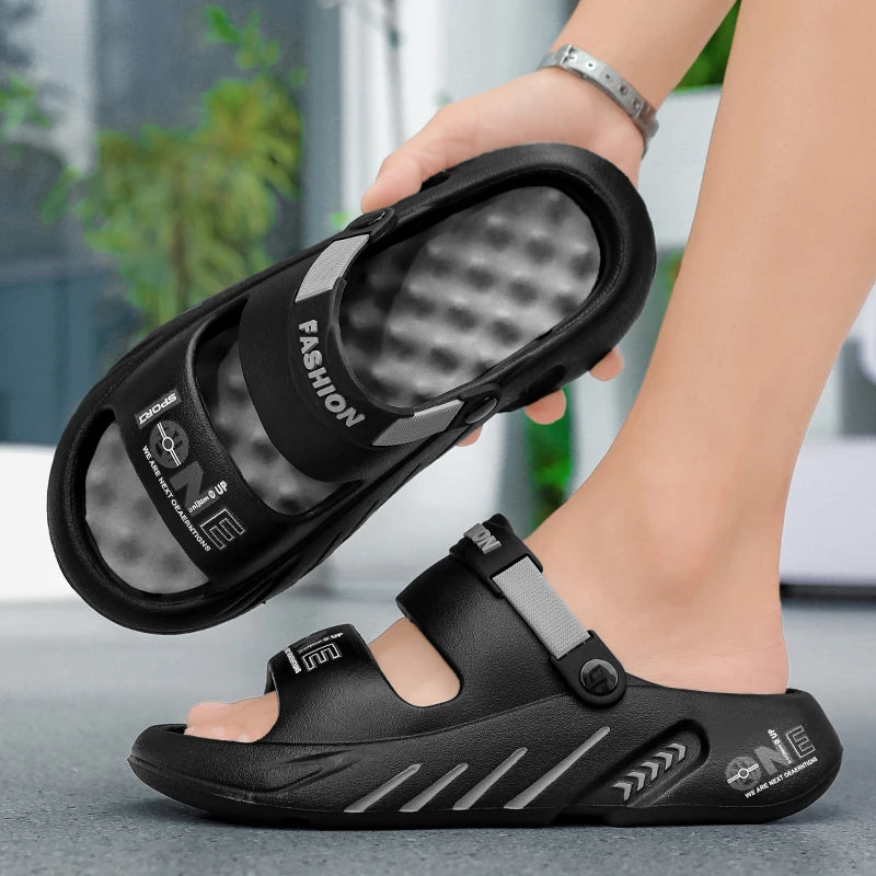 Summer New Men's Massage Slippers Outdoor Sandals Beach Comfortable Soft Slides Indoor Casual Shoes Men Sandals Big Size 47 48