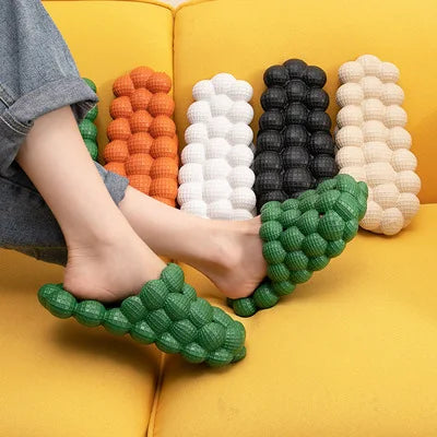 Women's Sandals Summer 2025 Trend Bubble Shoes Slippers Massage Personalized Anti-slip Feeling Stuttering Couple Female Woman
